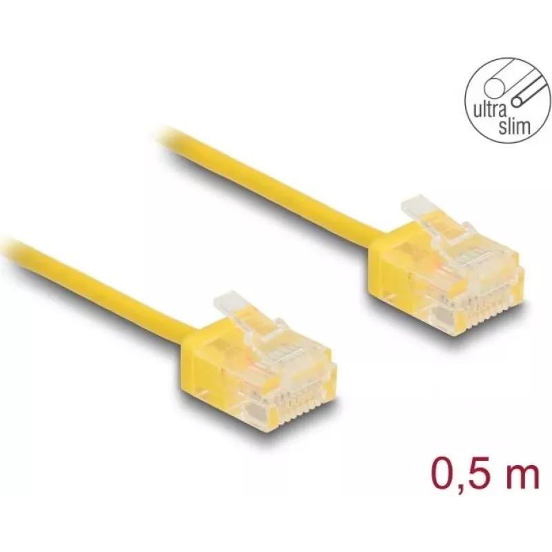 Tinklo kabelis DeLOCK RJ45 Cat.6 UTP 0,5 m geltonas