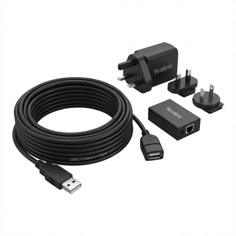 USB ilginamasis laidas Yealink USB2-EXT-10M su maitinimo adapteriu, 10 m ilgis