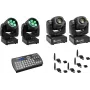 EUROLITE TMH-W63 TMH-S30 USB QuickDMX Easy Show LED rinkinys — DMX valdomos šviesos plovimo ir taškinės galvutės