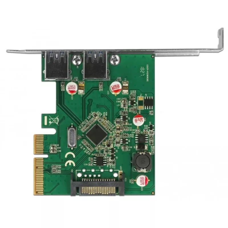 Delock PCI Express x4 plokštė su 2 išoriniais USB 3.1 Gen 2 Type-A lizdais (90298)