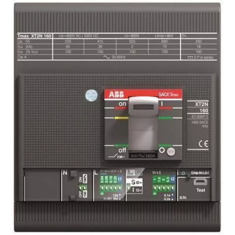 ABB Tmax XT2S 160 Ekip LS/I In=160A 4p F F grandinės pertraukiklis (1SDA067838R1)