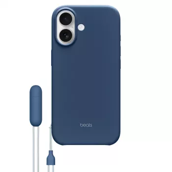 „Apple Beats“ atlenkiamas dėklas „iPhone 17“ – „MagSafe“, kameros valdymas, polikarbonatas / mikropluoštas, mėlynas, tinka 6,3 colio