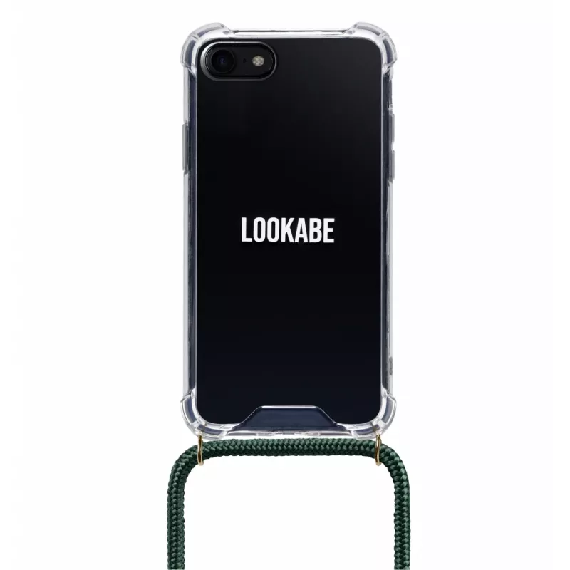 Necklace dėklas, skirtas iPhone Xs Max, Lookabe — auksinis su žaliu dirželiu
