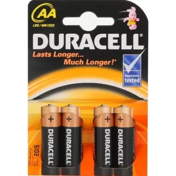 Vienkartinė šarminė baterija Duracell AA LR6 1,5 V, 4 vnt. pakuotė