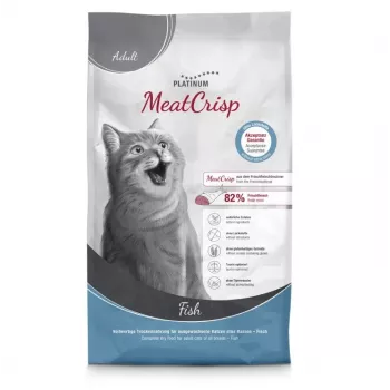 Sausas kačių maistas Platinum MeatCrisp Adult Fish 1.5 kg — pilnavertis sausas ėdalas suaugusioms katėms, 35% baltymų, 16% riebalų