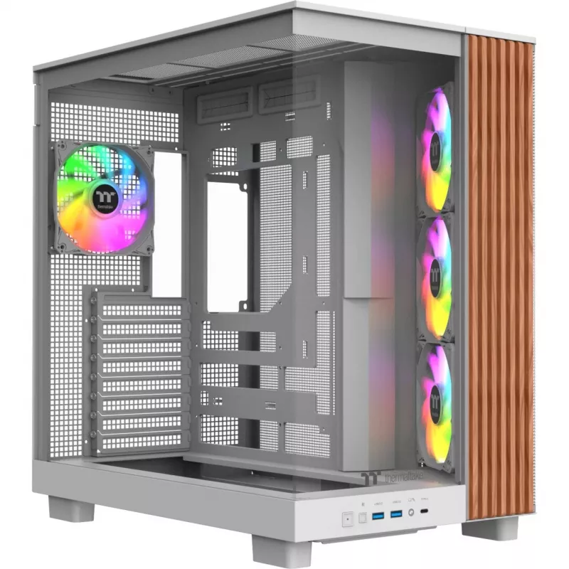 PC korpusas Thermaltake View 380 XL WS ARGB Snow White — Midi Tower, ATX palaikymas, su langu