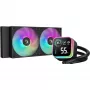 Skysčio aušinimo komplektas DeepCool LQ240 — 240 mm radiatorius, 2×120 mm PWM ventiliatoriai, RGB, 41 cm vamzdelis, aliuminis radiatorius, juodas