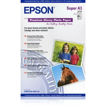 “Epson Premium” blizgus fotopopierius, DIN A3+, 250 g/m², 20 lapų