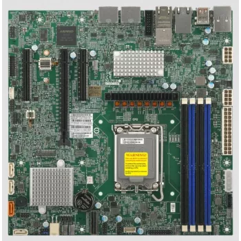 Pagrindinė plokštė Supermicro X14SAZ-TLN4F, lizdas 1851, Intel mikroschemų rinkinys, Micro-ATX, 4x DIMM DDR5, iki 256 GB, 2x 2.5Gb LAN, IPMI