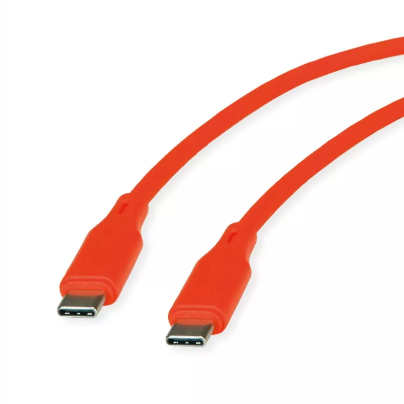 ROLINE USB 2.0 laidas C-C ST/ST silikoninis 60W 1m oranžinis - Laidas - Skaitmeninis/Duomenų (11.02.9124)