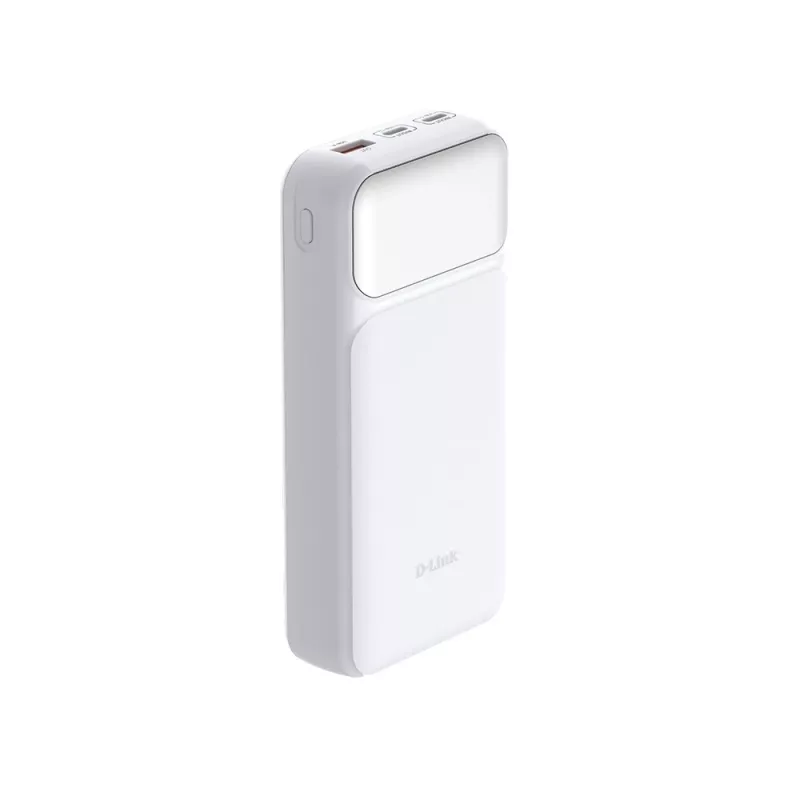 Išorinė baterija D-Link DPP-201 — 20000 mAh, 1× USB-A, 2× USB-C, balta