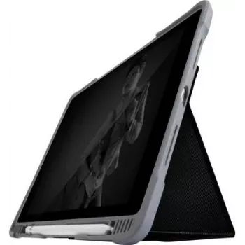 Apsauginis dėklas STM Dux Plus Duo, skirtas iPad 7/8/9 kartos — juodas, mokymo įstaigų didmeninė pakuotė