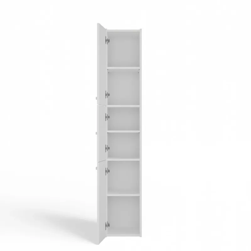 Vonios spintelė top e shop S33 BIEL — laisvai pastatoma, balta, 6 lentynos, 300×300×1700 mm