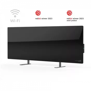 AENO Premium Eco Smart Heater, 700W, Grūdintas stiklas, Infraraudonųjų spindulių + konvekcinis šildymo tipas, Kištuko tipas: Europa (E/F tipo), JUODA