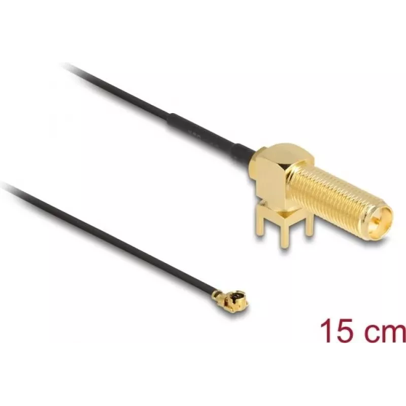 Koaksialinis kabelis DeLOCK 12039 0,15 m RP-SMA I-PEX MHF1 juodas