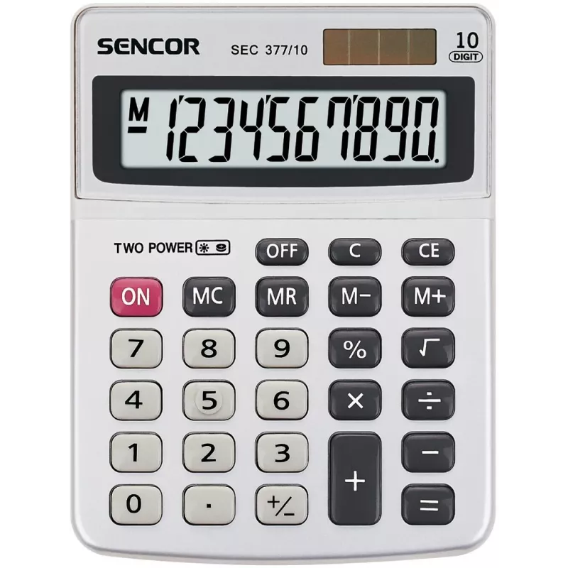 Pagrindinis skaičiuotuvas Sencor SEC 377/10 Kišeninis 10 skaitmenų Balta