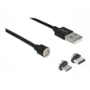 USB laidas DeLOCK 85723 USB 2.0 1,1 m USB A USB C/Micro-USB B Juodas