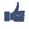 NeXtime klok 3072bl Thumbs up, 40.5x41.5 cm, sieninis, mėlynos/sidabrinės spalvos