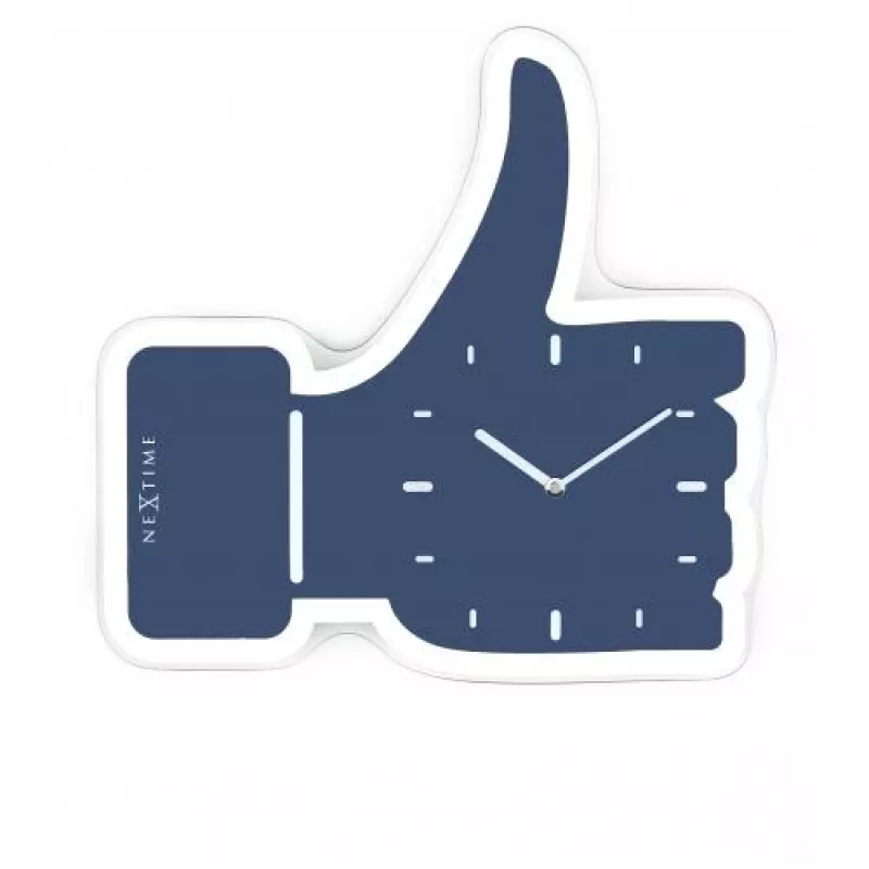 NeXtime klok 3072bl Thumbs up, 40.5x41.5 cm, sieninis, mėlynos/sidabrinės spalvos