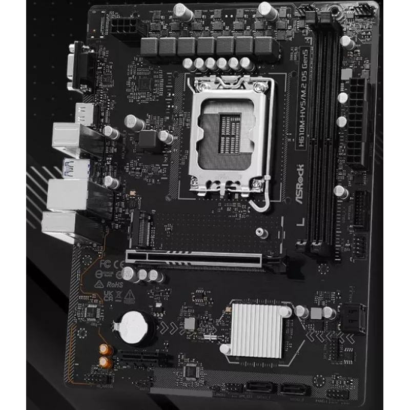 Pagrindinė plokštė ASRock H610M-HVS/M.2 D5 GEN5 – LGA1700, DDR5, PCIe 5.0, mATX