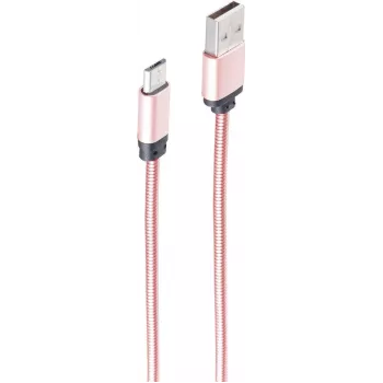 USB laidas ShiverPeaks BS14-11002 1m USB A Micro-USB B Rožinis auksas