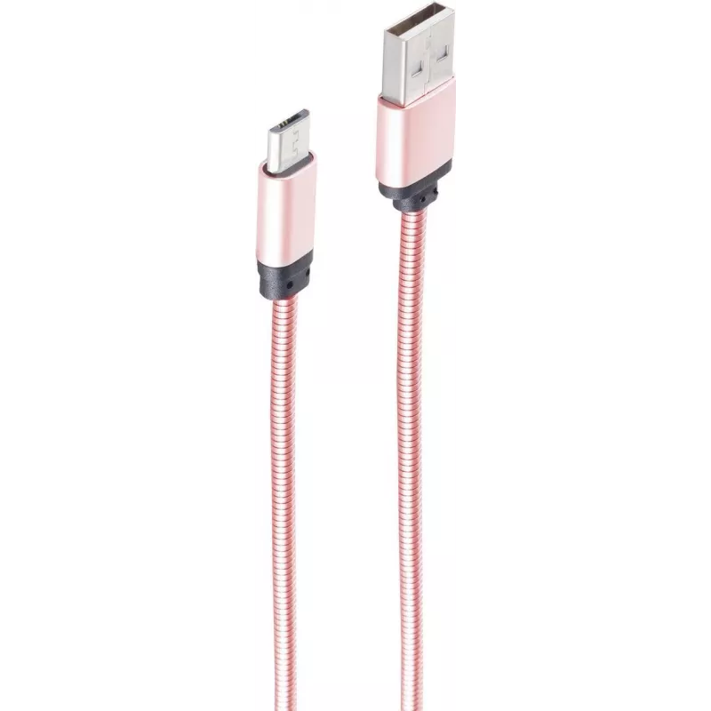 USB laidas ShiverPeaks BS14-11002 1m USB A Micro-USB B Rožinis auksas