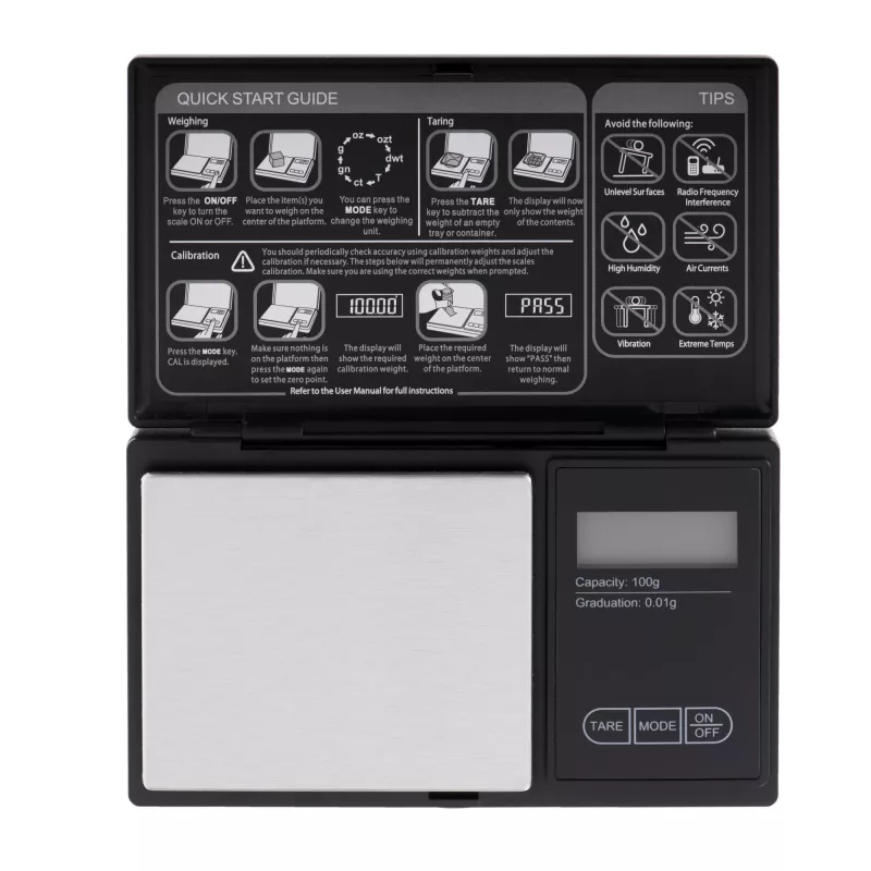 Adler | Tikslios svarstyklės | AD 3176 | Maksimalus svoris (talpa) 0,1 kg | Juoda