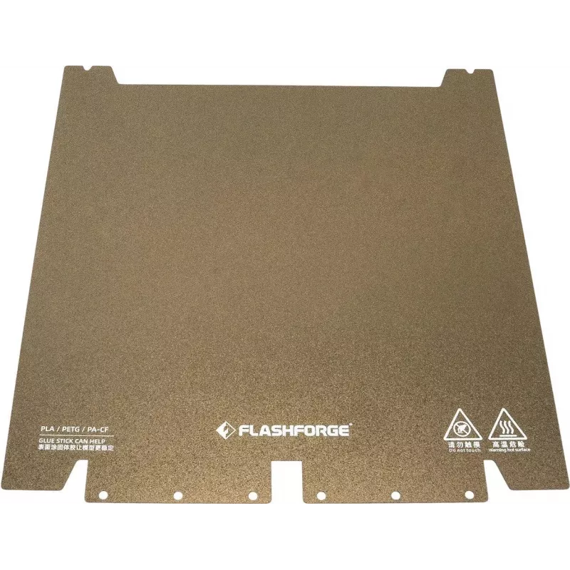 Plieninė konstrukcinė plokštė 3D spausdintuvui Flashforge GUIDER3 PLUS, Ultra PEI paviršius, Originali dalis 70002484002