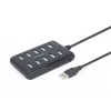 USB šakotuvas Gembird UHB-U2P10P-01 — 10 prievadų USB 2.0 šakotuvas