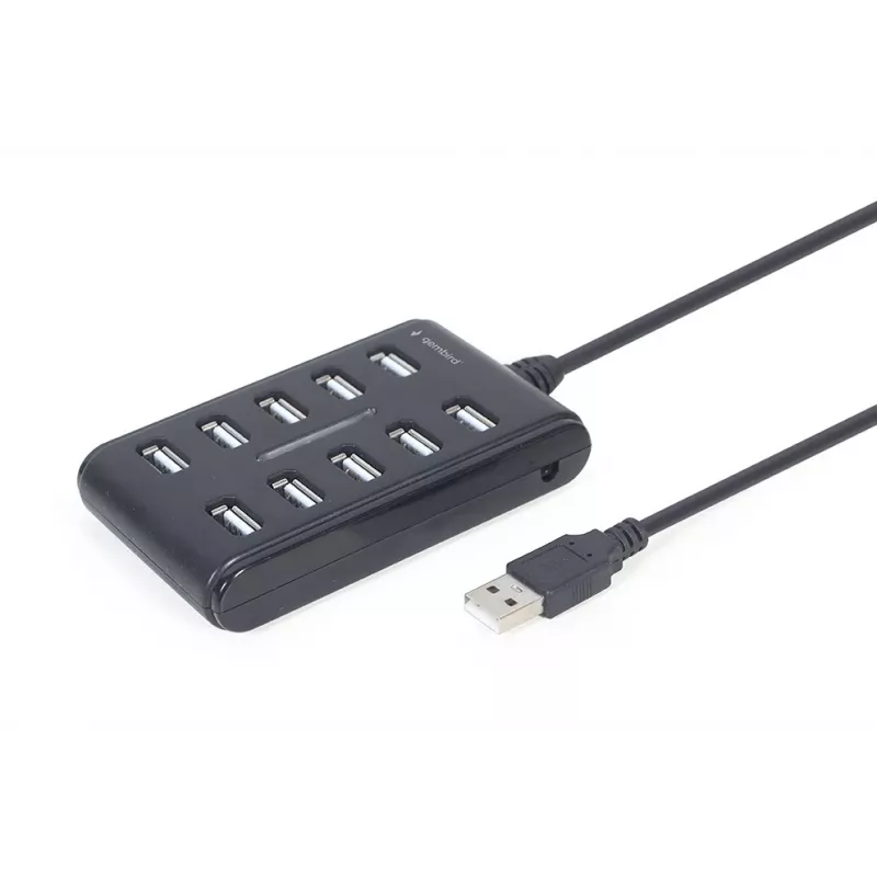 USB šakotuvas Gembird UHB-U2P10P-01 — 10 prievadų USB 2.0 šakotuvas