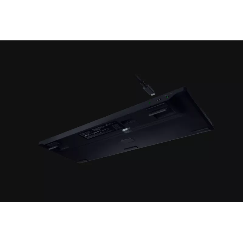 Razer JuodaWidow V4 Low-Profile HyperSpeed klaviatūra, žaidimams, USB, RF belaidė, Bluetooth, QWERTY US International, juoda