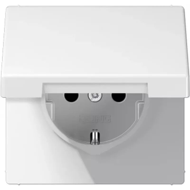 JUNG LS 1520 BFKL WW SCHUKO lizdas su atverčiamu dangteliu, baltas