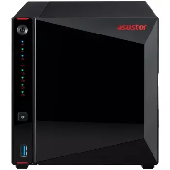 ASUSTOR Nimbustor 4 AS5304T - NAS serveris - 4 lizdai - SATA 6Gb/s - RAID 0, 1, 5, 6, 10, JBOD - RAM 4GB - 2,5 Gigabit Ethernet - iSCSI palaikymas (90-AS5304T00-MD30)