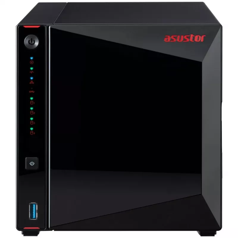 ASUSTOR Nimbustor 4 AS5304T - NAS serveris - 4 lizdai - SATA 6Gb/s - RAID 0, 1, 5, 6, 10, JBOD - RAM 4GB - 2,5 Gigabit Ethernet - iSCSI palaikymas (90-AS5304T00-MD30)