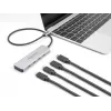 DeLOCK USB Type-C šakotuvas 10 Gbps 4 prievadai aliuminis pilkas