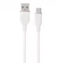 Silikoninis laidas USB Type-A - Type-C (Baltas, 3 m)