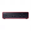 Garso sąsaja Focusrite Scarlett 2i2 4-os kartos — 2 į/2 iš USB-C, 24 bitų/192 kHz, 69 dB priešakiniai stiprintuvai, stalinė, juoda/raudona