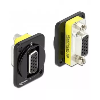VGA lyties perėjiklis DELOCK 86792 — 15 kontaktų lizdas į 15 kontaktų lizdas, juoda