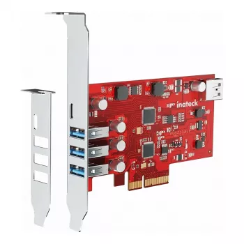 Inateck PCIe plokštė USB 3.2 G2, 2 USB C, 6 USB A prievadai 16 Gbps - valdiklis