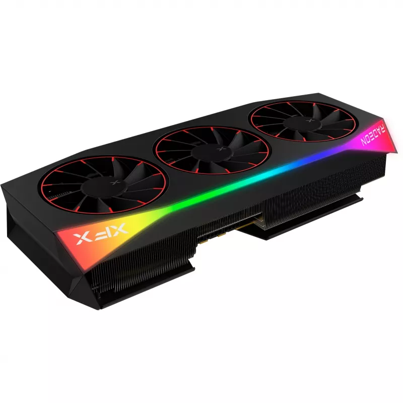 Grafikos plokštė XFX Radeon RX 9070 XT OC — 12 GB GDDR6, PCIe 5.0, 3x DisplayPort 2.1, HDMI 2.1, 3 ventiliatoriai, 360×155×72 mm