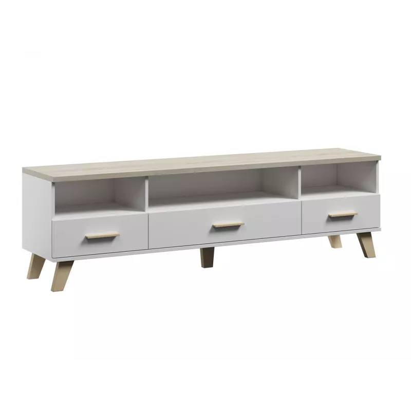 Cama RTV stand LOTTA 180cm Balta + sonoma oak