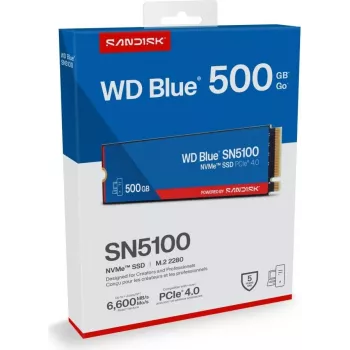 SanDisk 500GB WD Mėlyna SN5100 NVME SSD - Flash-Memory - asorti (WDBS4F5000ANC-WRSN)