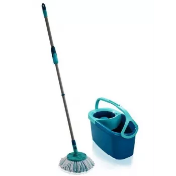 Šluostymo sistemos kibiras Leifheit Clean Twist Disc Mop — 20 l, 360° besisukanti šluostės galvutė, metalas ir plastikas, mėlynas