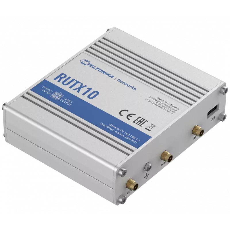 Teltonika RUTX10 belaidis maršrutizatorius Gigabit Ethernet dviejų juostų (2,4 GHz / 5 GHz) Baltas