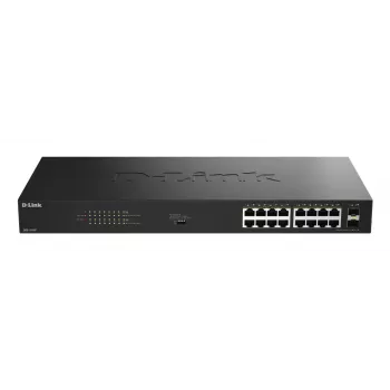 D-Link 18 prievadų Gigabit nevaldomas PoE komutatorius DGS-1018P/E — 16 x Gigabit RJ-45, PoE (IEEE 802.3af/at), 36 Gbit/s perjungimo talpa
