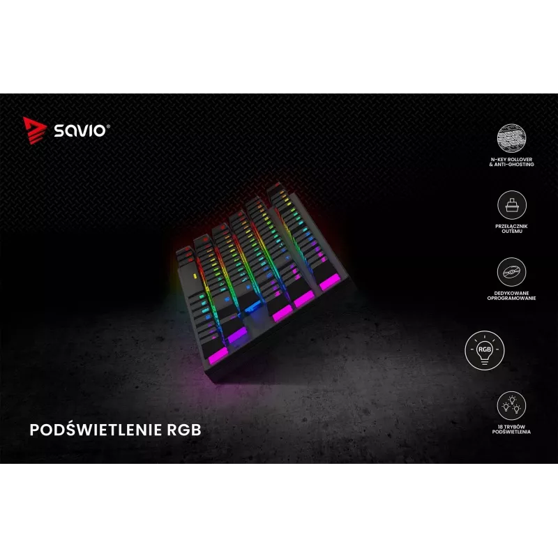 Savio Mechanical klaviatūra RGB Tempest X2 Outemu Brown