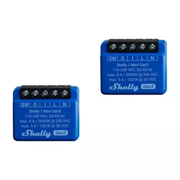 Išmanusis jungiklis Shelly 1 Mini Gen3 1P belaidis 110-240 V