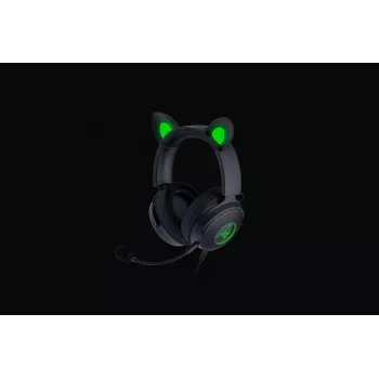 Razer Kraken V2 Pro Kitty Edition – laidinis ausinių komplektas, uždengiančios ausines, juodos spalvos, žaidimams