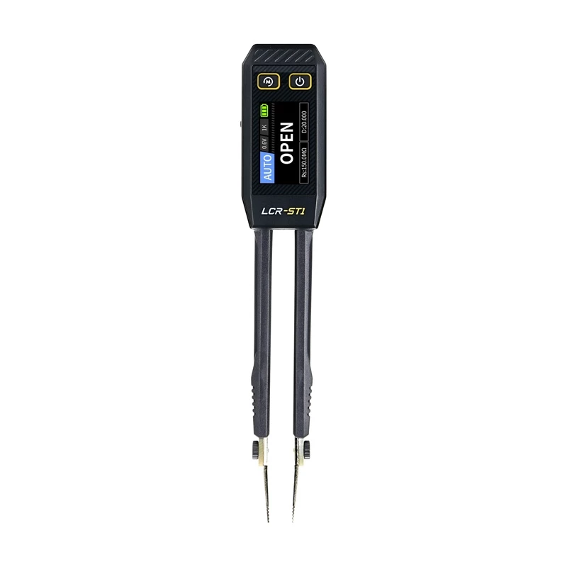 Skaitmeninis pincetinis LCR matuoklis Fnirsi LCR-ST1 — rankinis LCR testeris SMD komponentams