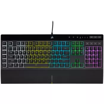 Corsair K55 RGB PRO klaviatūra, skirta žaidimams, USB, QWERTZ, vokiečių k., juoda